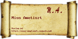 Miss Ametiszt névjegykártya